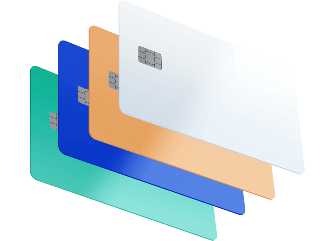 Įvairios debetinės kortelės kliento prekiniu ženklu pažymėtų kortelių projektams.
