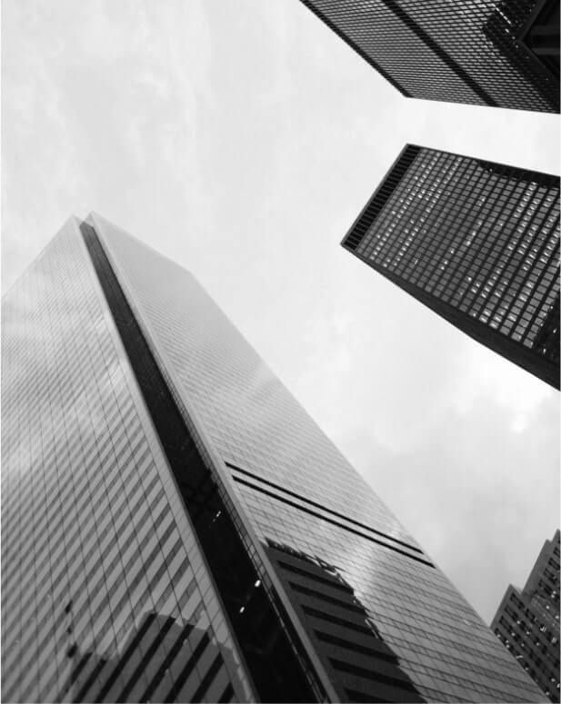 Skyscrapers in black and white background
